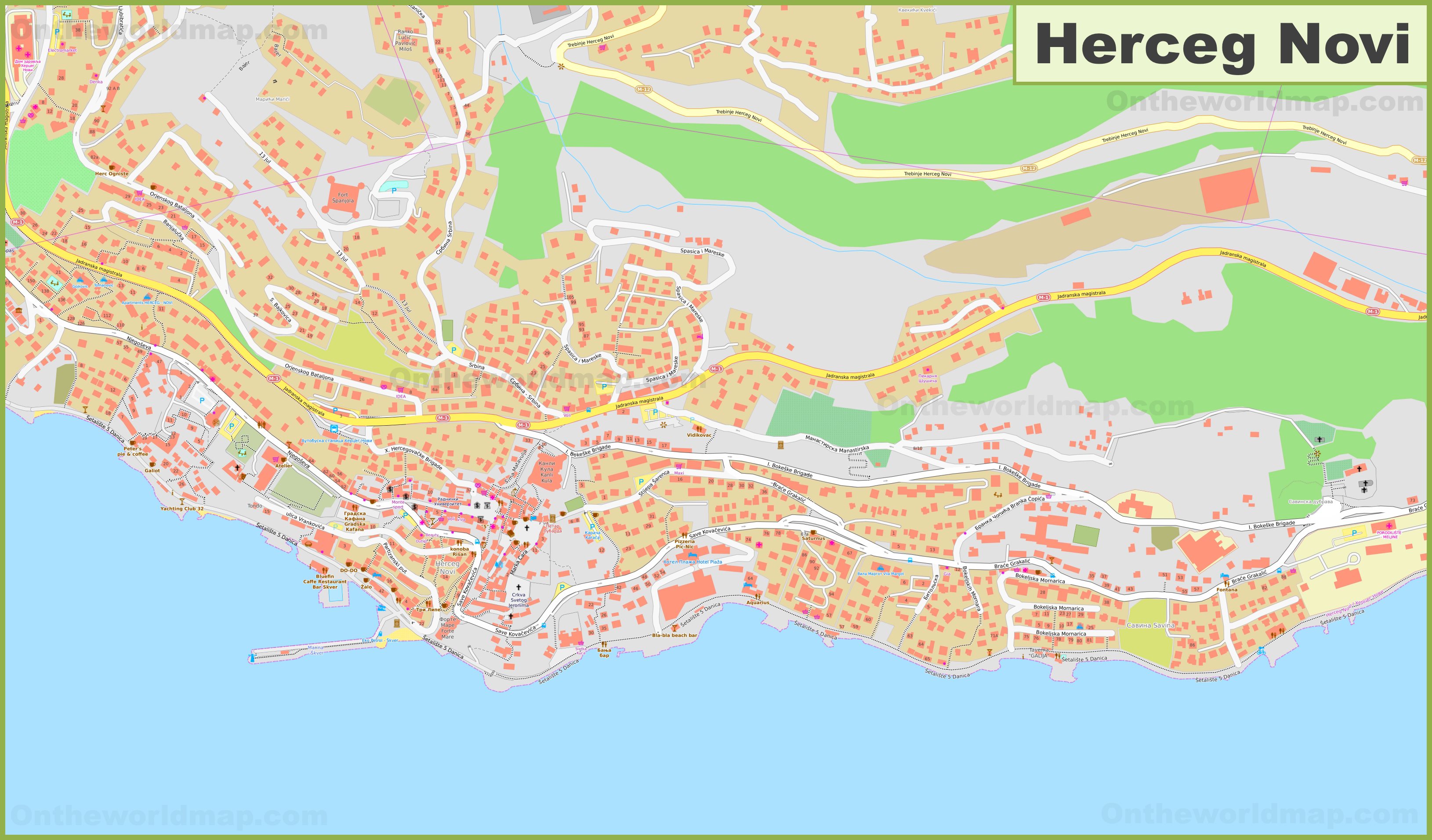 Large Detailed Map Of Herceg Novi