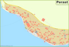 Large detailed map of Perast