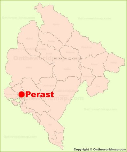 Perast Location Map