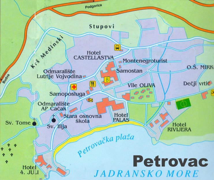 Petrovac tourist map