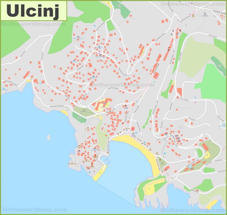 Large detailed map of Ulcinj