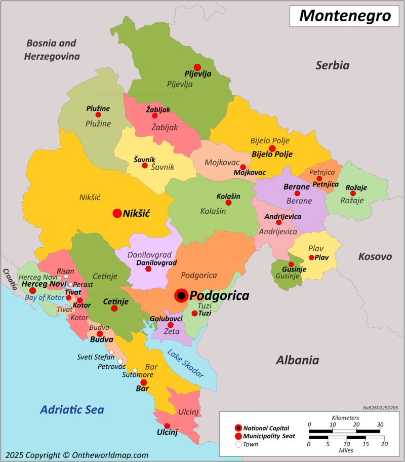 Map of Montenegro