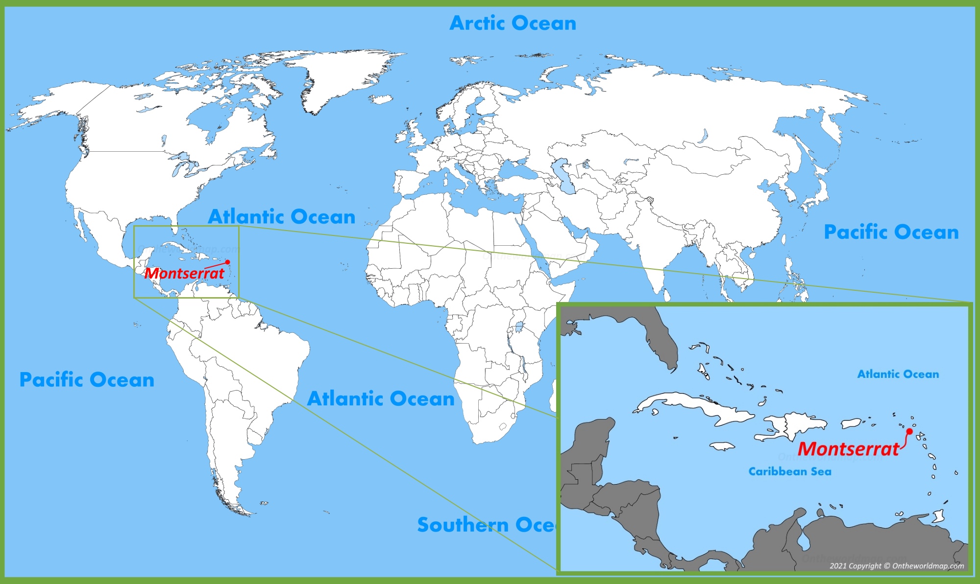 Montserrat Location on the World Map