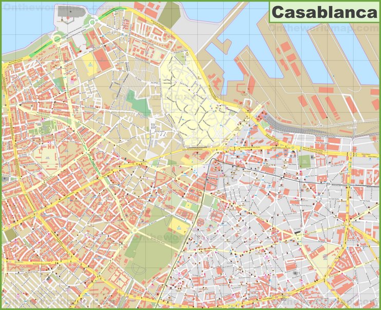 Casablanca city center Map