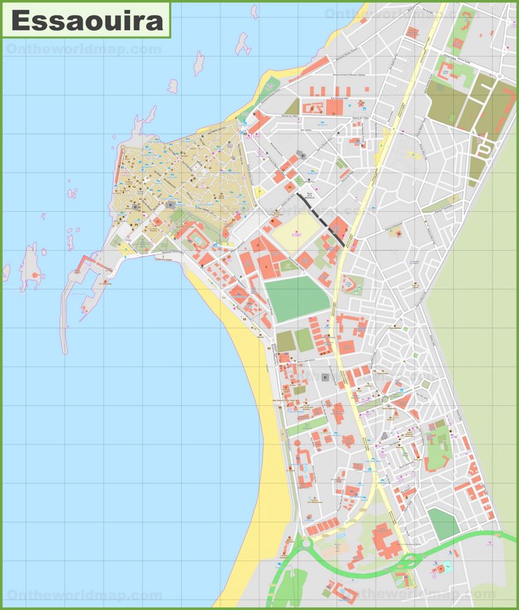 Detailed map of Essaouira