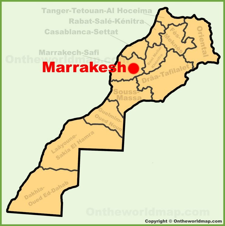 Marrakesh location on the Morocco map