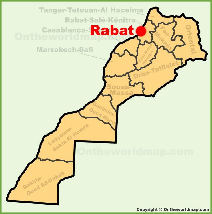 Rabat location on the Morocco map
