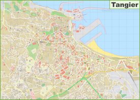 Detailed map of Tangier