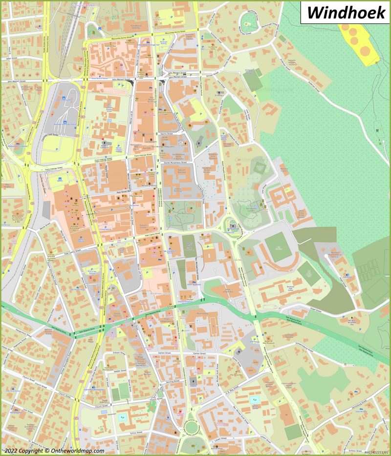 Windhoek Map | Namibia | Detailed Maps of Windhoek