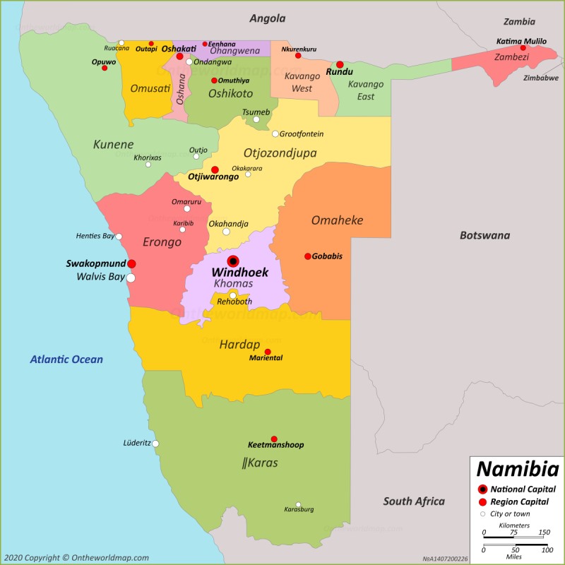 Namibia Map Detailed Maps Of Republic Of Namibia   Map Of Namibia Max 