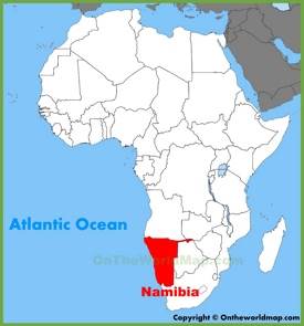 Namibia location on the Africa map