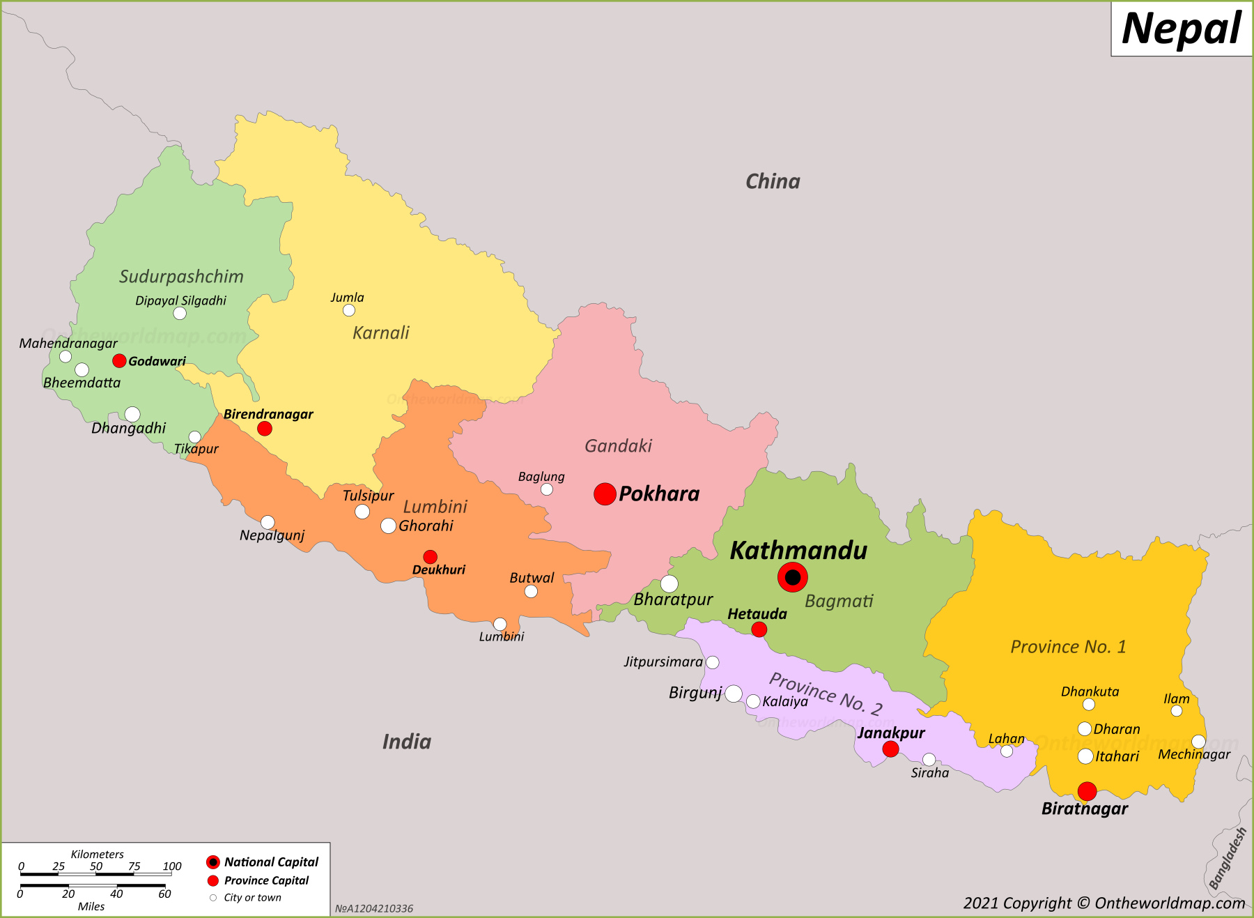 Contour Map Of Nepal   Map Of Nepal 