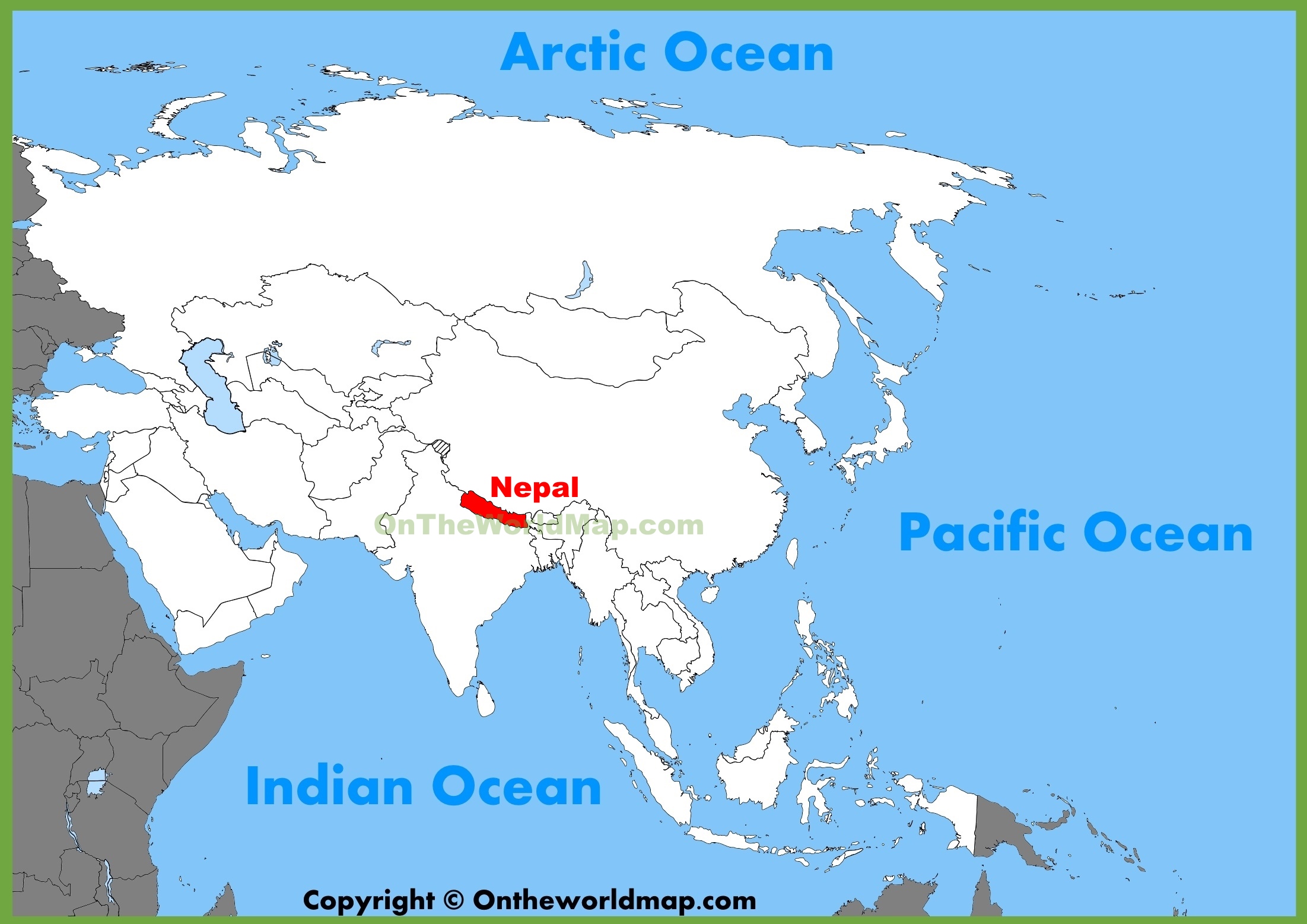 Where is Nepal Located on Map, Nepal Map in Asia and World