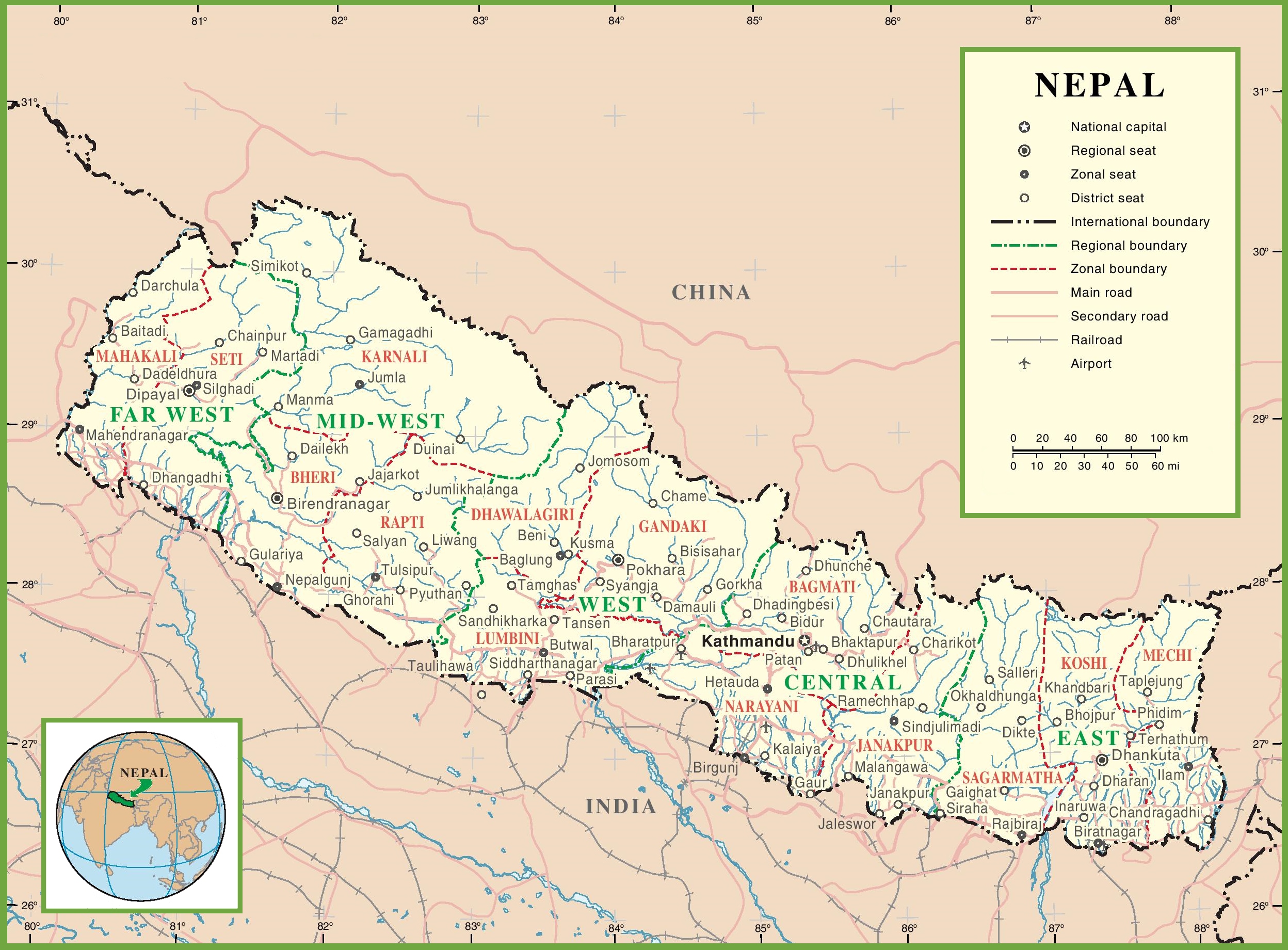 Detailed Political Map Of Nepal Ezilon Maps Mapdome Images