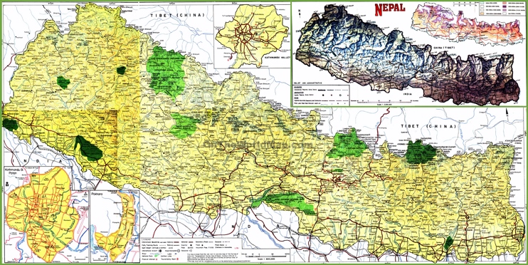 Topographic map of Nepal