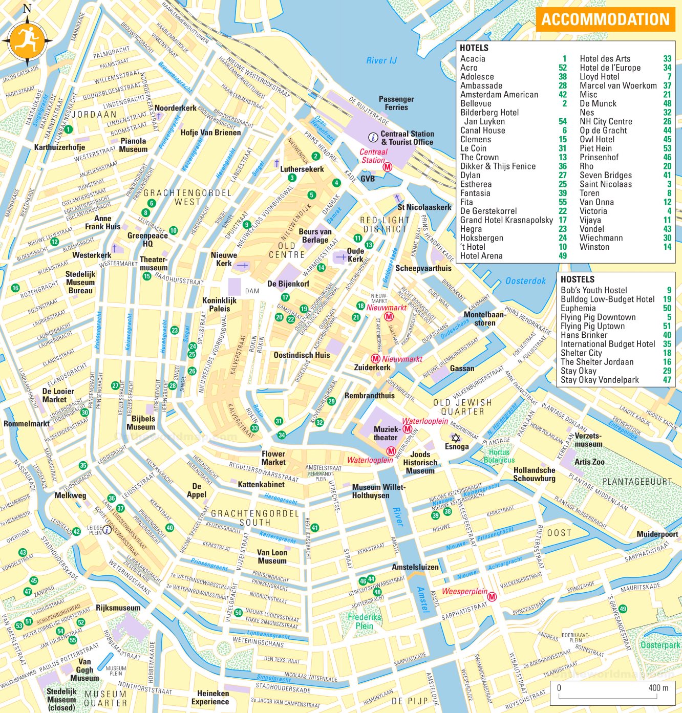 Amsterdam Hotel Map - Bank2home.com