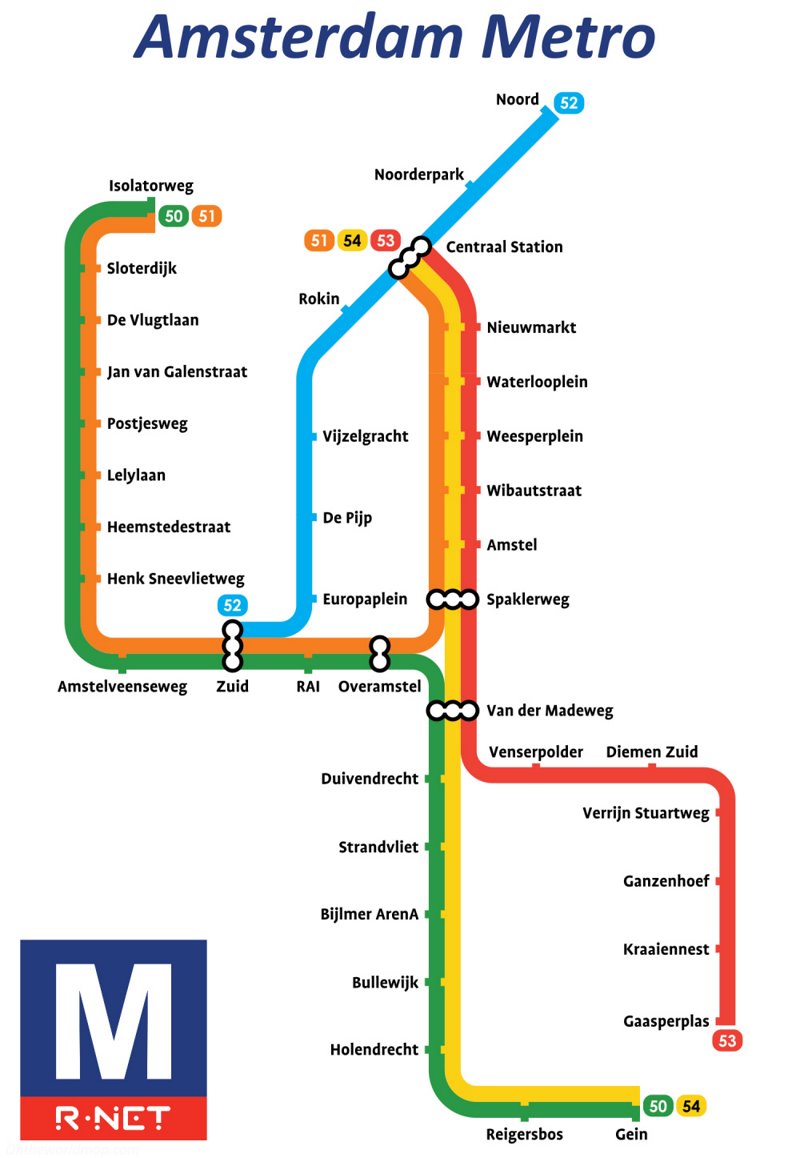 Amsterdam Metro Map