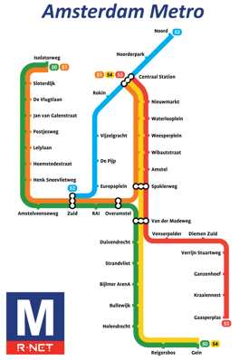 Amsterdam metro map