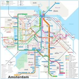 Amsterdam Metro and Tram Map