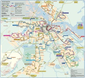 Amsterdam night bus map