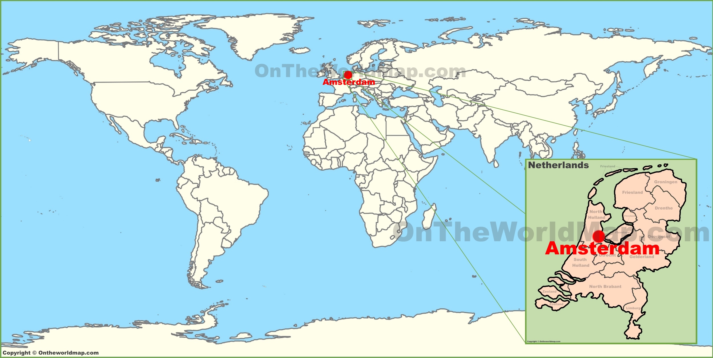 Locate Netherlands In World Map Amsterdam On The World Map