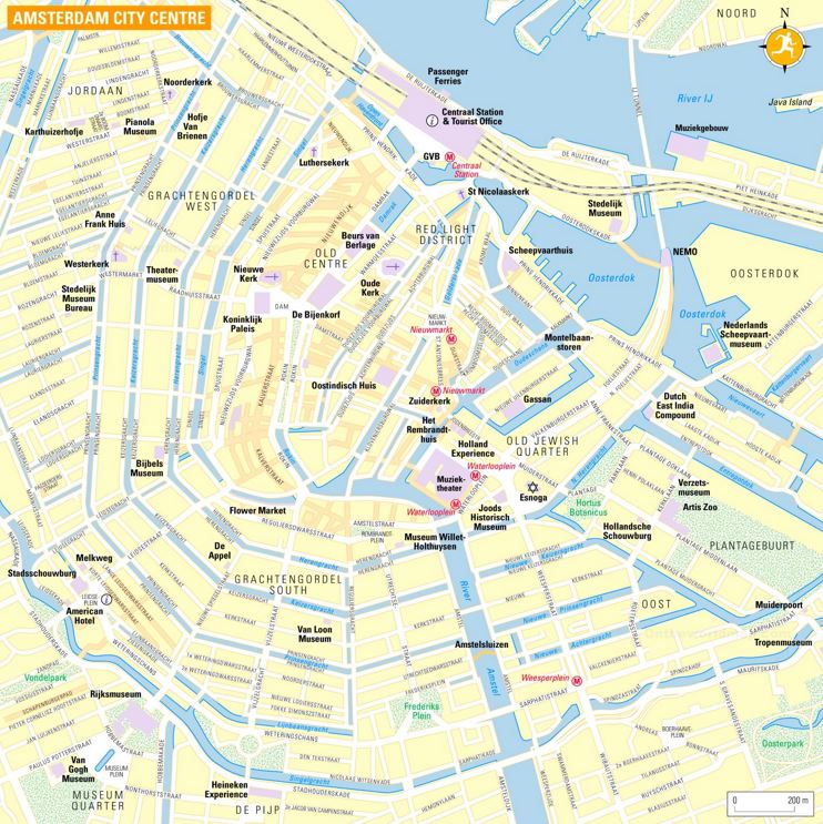 Tourist Map Of Amsterdam City Centre Max 