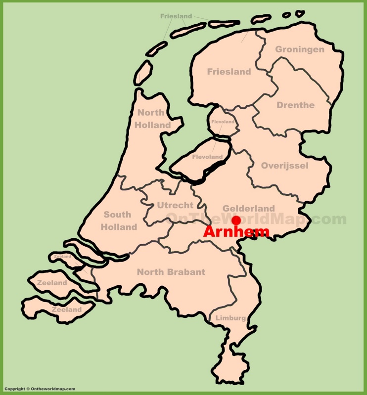 Arnhem location on the Netherlands map