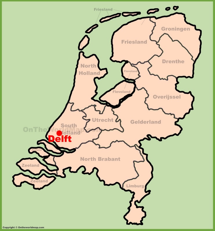 Delft location on the Netherlands map