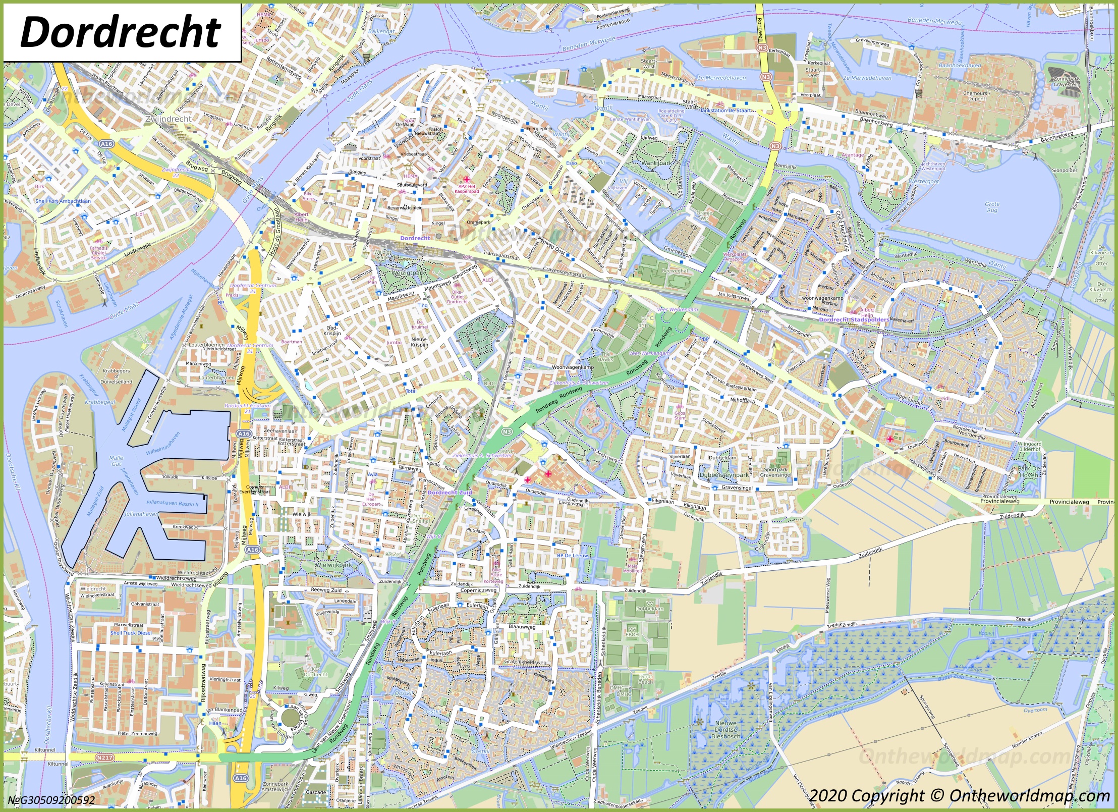 Detailed Map Of Dordrecht Ontheworldmap