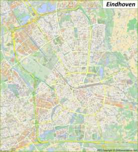 Large detailed map of Eindhoven