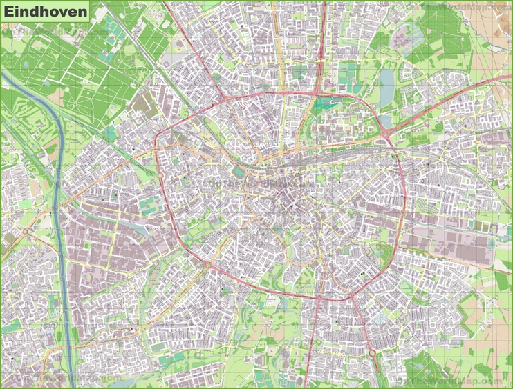 Large detailed map of Eindhoven