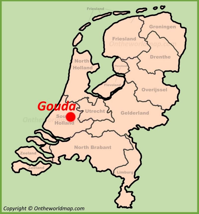 Gouda location on the Netherlands map