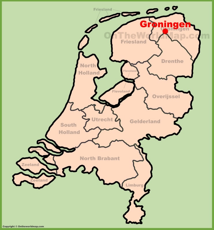 Groningen location on the Netherlands map
