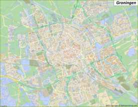 Large detailed map of Groningen