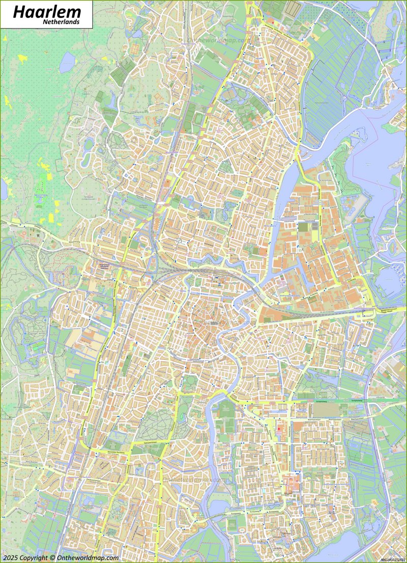 Large detailed map of Haarlem