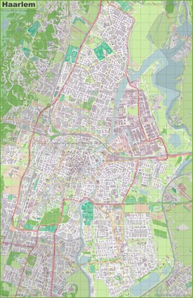 Large detailed map of Haarlem