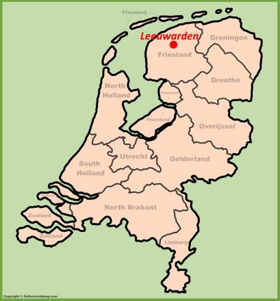 Leeuwarden Location on the Netherlands Map