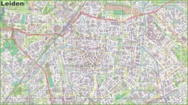 Large detailed map of Leiden