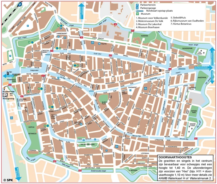 Leiden city center map