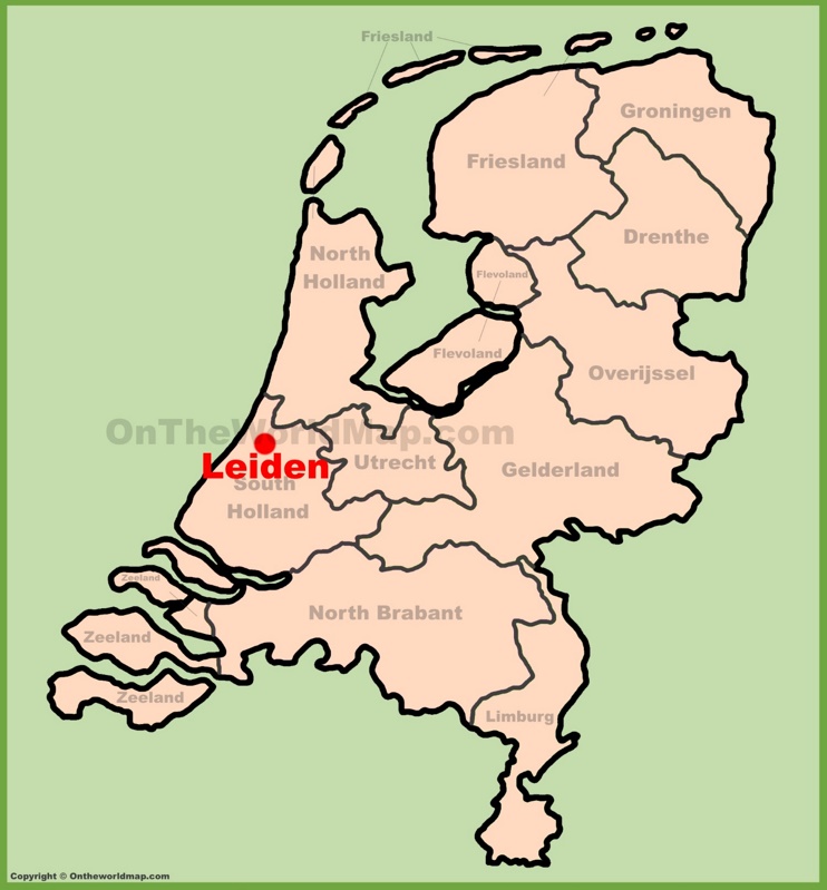 Leiden location on the Netherlands map