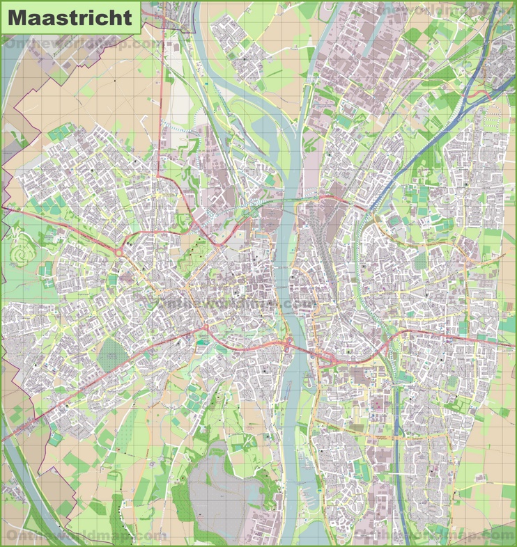 Large detailed map of Maastricht