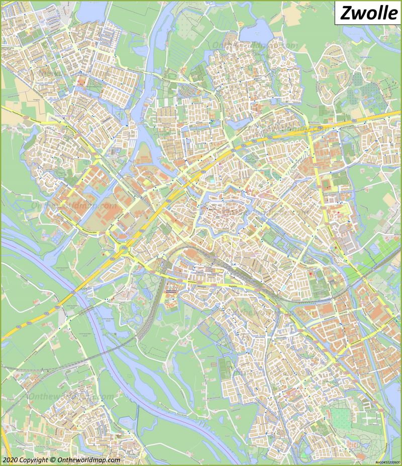 Detailed Map of Zwolle