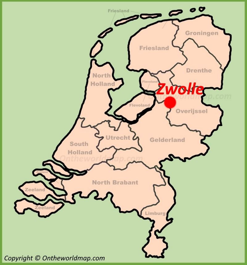 Zwolle location on the Netherlands map