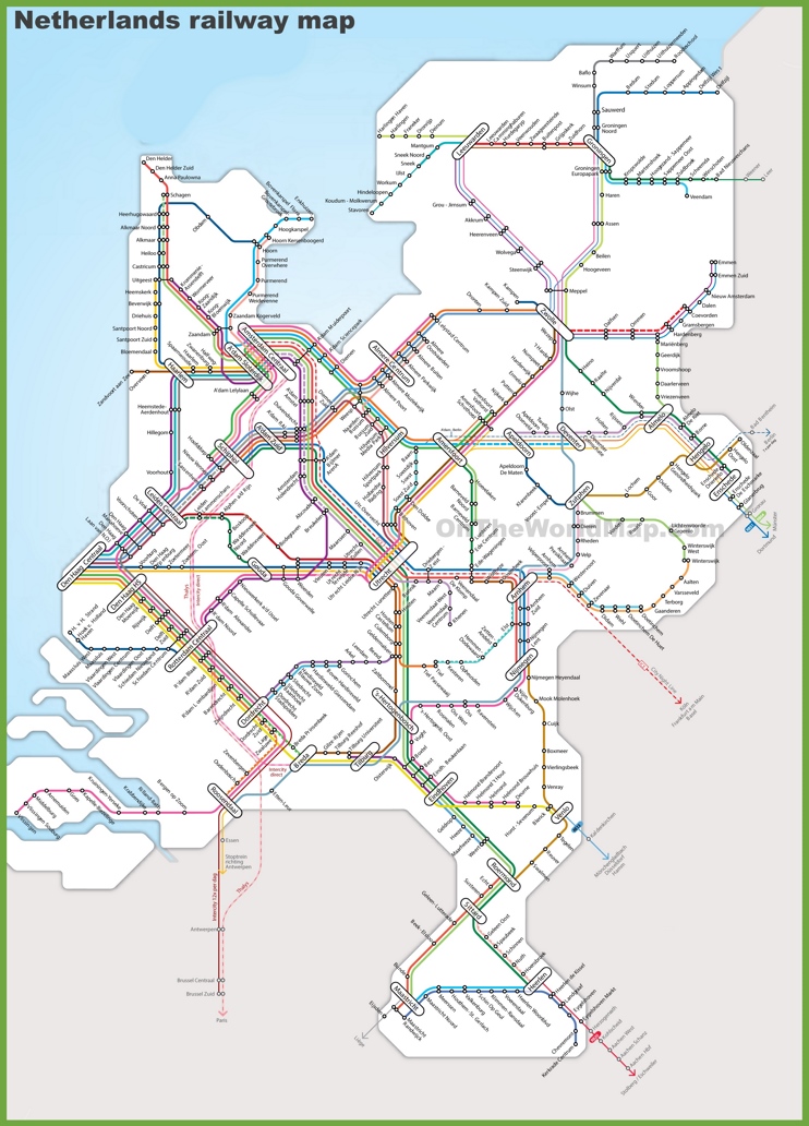 Netherlands railway map