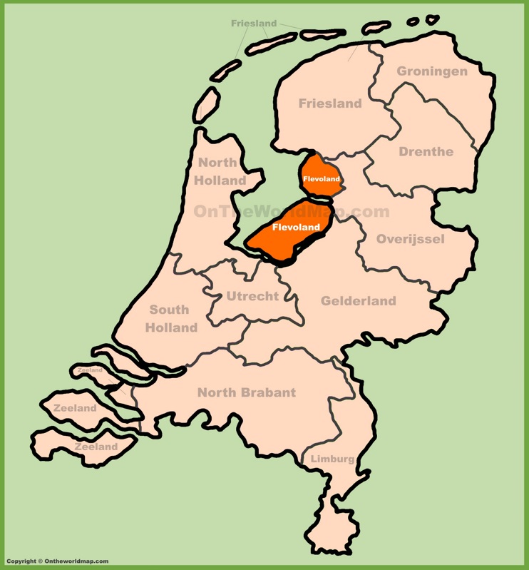 Flevoland location on the Netherlands map