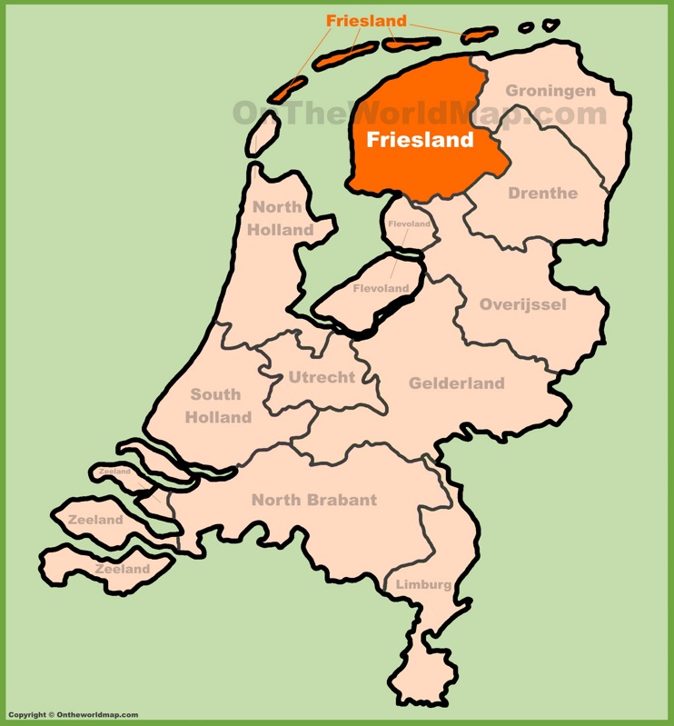 Friesland location on the Netherlands map