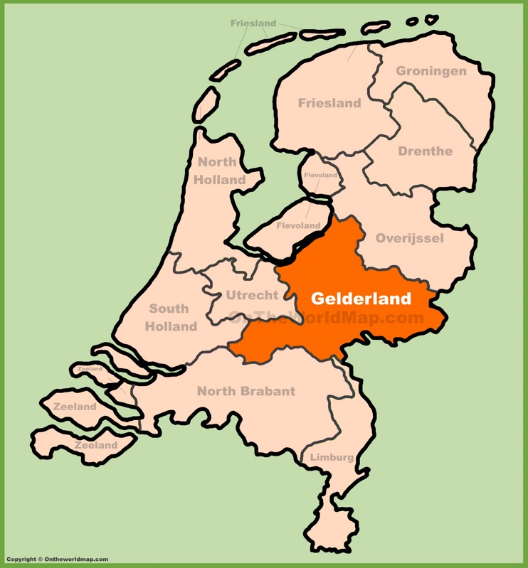 Gelderland location on the Netherlands map