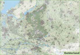 Large detailed topographic map of Gelderland