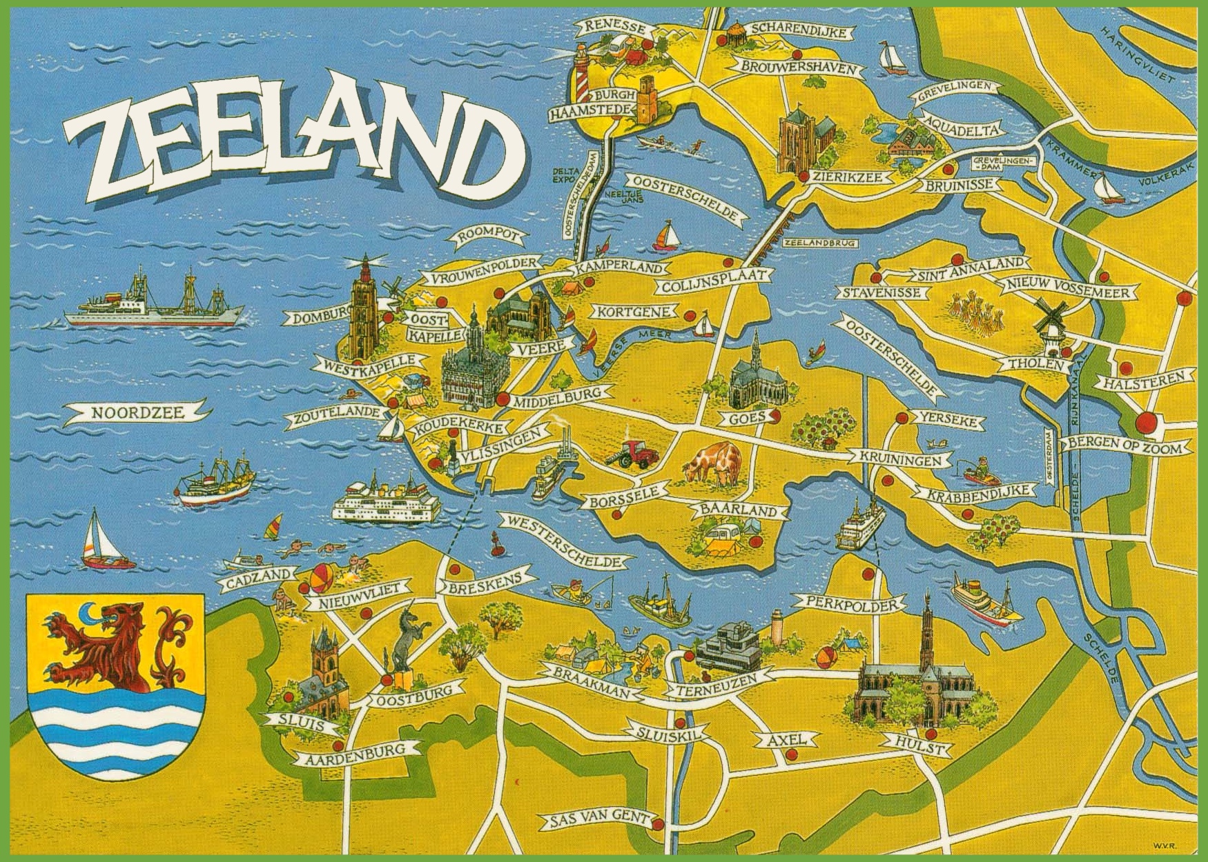 Zeeland Tourist Map Ontheworldmap Zeeland Tourist Map Ontheworldmap