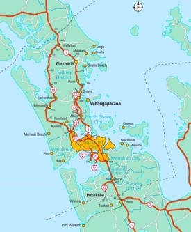 Auckland area map